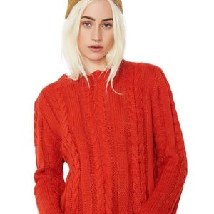 Distressed Cable Knit Sweater